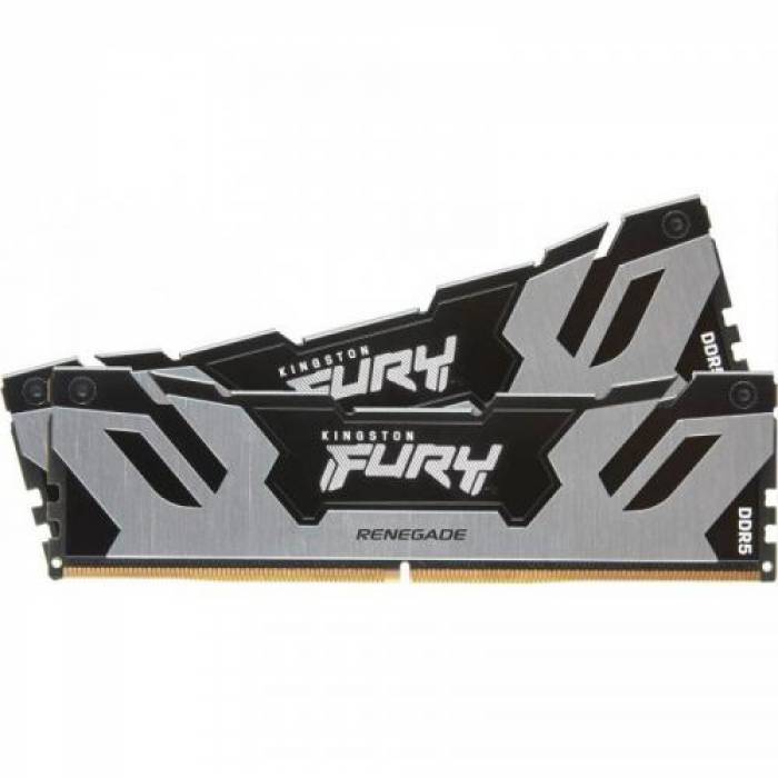 Kit Memorie Kingston FURY Renegade Silver, 32GB, DDR5-7200MHz, CL38, Dual Channel