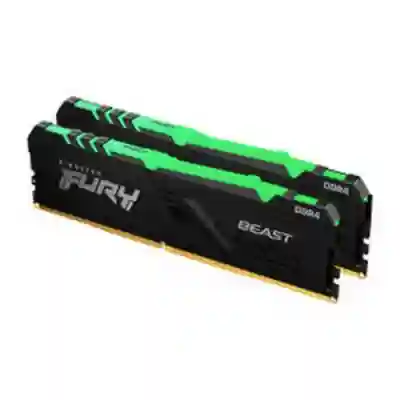 Kit memorie Kingston HyperX FURY Beast RGB 16GB, DDR4-3600MHz, CL17, Dual Channel