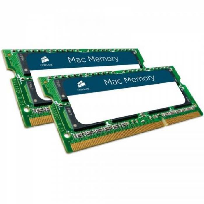 Kit Memorie SO-DIMM Corsair Mac Apple 16GB DDR3-1600Mhz, CL11 Dual Channel