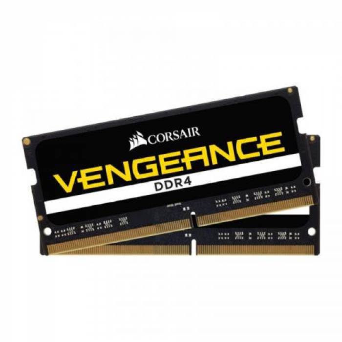 Kit Memorie SO-DIMM Corsair Vengeance, 16GB, DDR4-3000MHz, CL18, Dual Channel