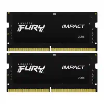 Kit Memorie SO-DIMM Kingston Fury Impact 16GB, DDR5-4800Mhz, CL38, Dual Channel