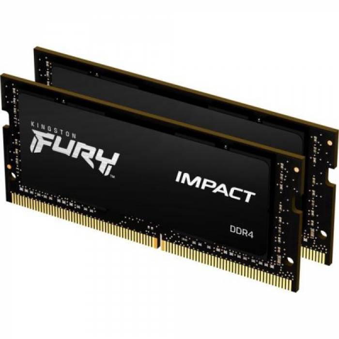 Kit Memorie SO-DIMM Kingston FURY Impact 32GB, DDR4-2666Mhz, CL15, Dual Channel