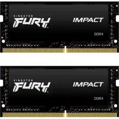 Kit Memorie SO-DIMM Kingston FURY Impact, 32GB, DDR4-2666Mhz, CL16, Dual Channel