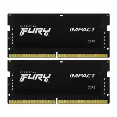 Kit Memorie SO-DIMM Kingston Fury Impact 32GB, DDR5-4800Mhz, CL38, Dual Channel