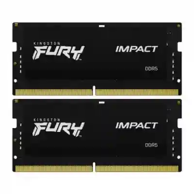Kit Memorie SO-DIMM Kingston Fury Impact 64GB, DDR5-4800Mhz, CL38, Dual Channel