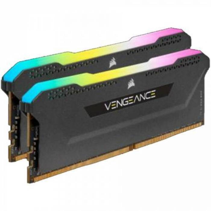 Kit Memorie Vengeance RGB PRO SL 16GB, DDR4-3600MHz, CL16, Dual Channel, AMD Edition