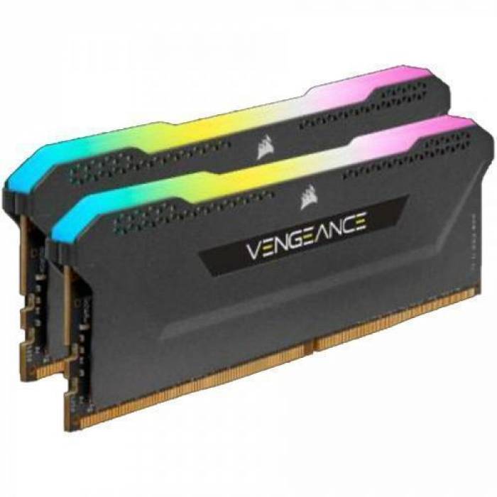 Kit Memorie Vengeance RGB PRO SL Black 16GB, DDR4-4000MHz, CL18, Dual Channel