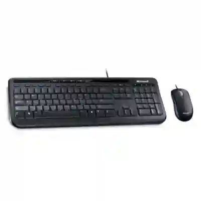 Kit Microsoft Desktop 600 - Tastatura, USB, Black + Mouse Optic, USB, Black