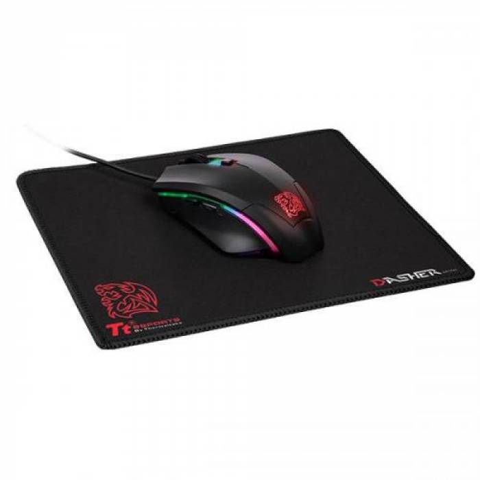 Kit Mouse Optic Thermaltake eSports Talon Elite, RGB LED, USB, Black + Mouse Pad Dasher Mini, Black