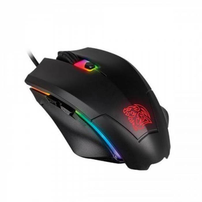 Kit Mouse Optic Thermaltake eSports Talon Elite, RGB LED, USB, Black + Mouse Pad Dasher Mini, Black