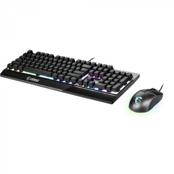 Kit MSI VIGOR GK30 Combo Tastatura Mecanica RGB LED, USB, Black + Mouse Optic Clutch GM11 RGB LED, USB, Black
