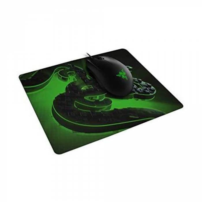 Kit Razer RZ83-02730100-B3M1 - Mouse Optic Abysus Lite, USB, Black  + Mouse Pad Gholiatus Mobile, Black-Green