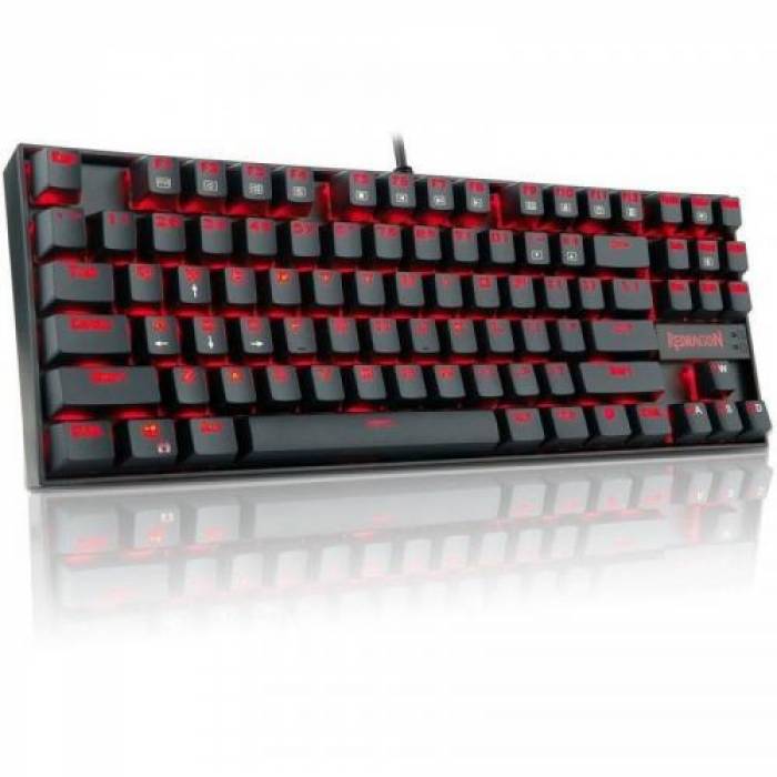 Kit Redragon Essentials 3-in-1 V2 - Tastatura Kumara, Red LED, USB, Black + Mouse Optic Centrophorus, USB, Black + Mouse Pad Archelon M, Black-Red