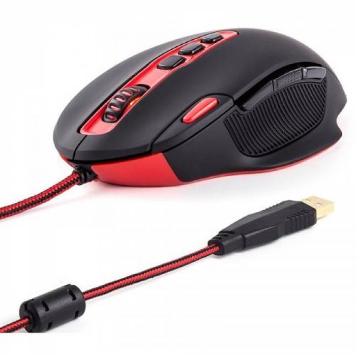 Kit Redragon Hydra - Mouse Optic, USB, Black-Red + Mouse Pad Archelon M bundle, Black-Red