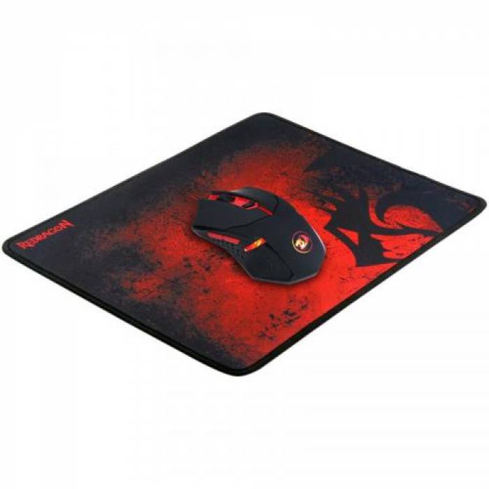 Kit Redragon M601-BA - Mouse Optic Centrophorus M601, USB, Black-Red + Mouse Pad, Black-Red