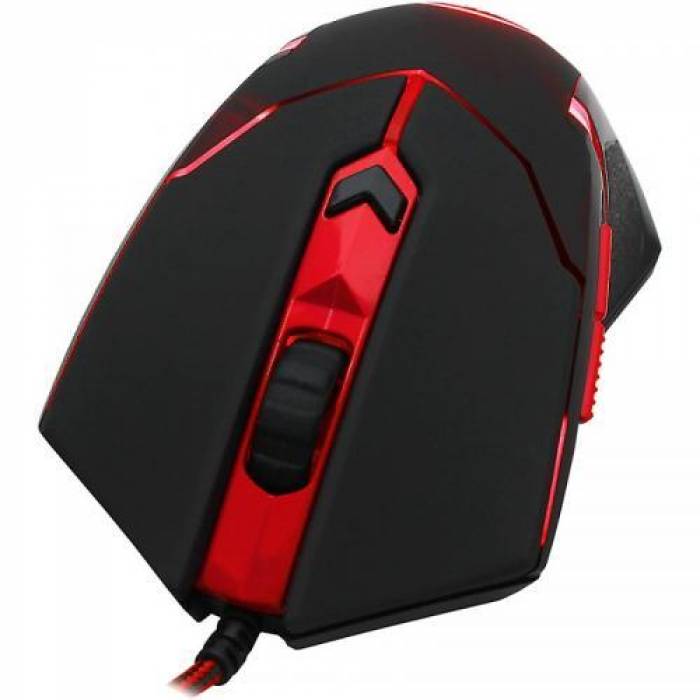 Kit Redragon M601-BA - Mouse Optic Centrophorus M601, USB, Black-Red + Mouse Pad, Black-Red