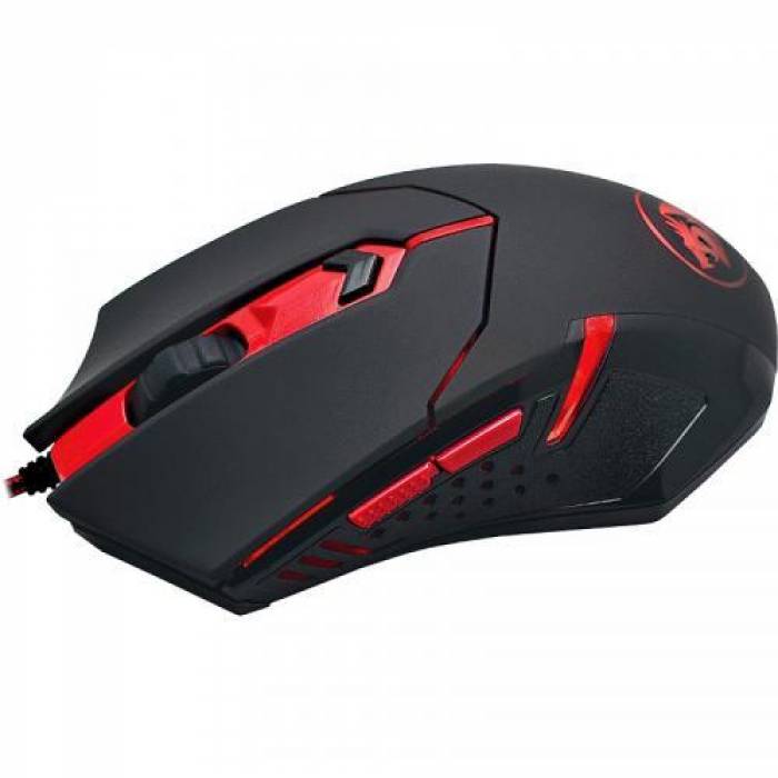 Kit Redragon M601-BA - Mouse Optic Centrophorus M601, USB, Black-Red + Mouse Pad, Black-Red