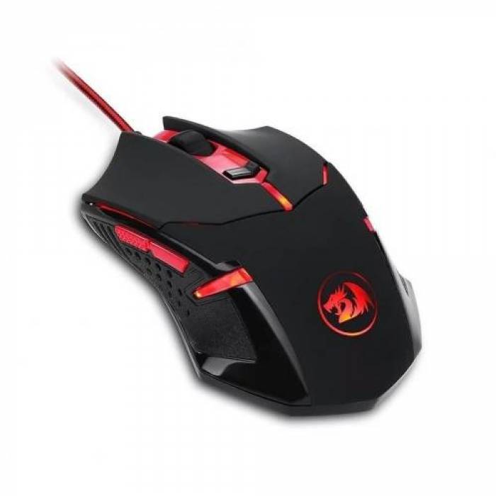 Kit Redragon S112 - Tastatura, USB, Black + Mouse Optic, USB, Black-Red + Casti cu microfon, USB, Black-Red + Mouse Pad, Black-Red
