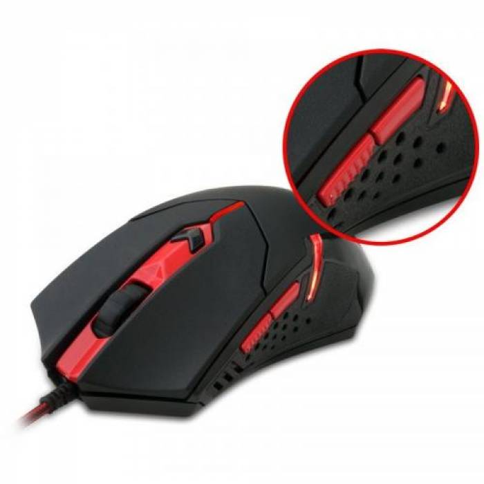 Kit Redragon - Tastatura Kumara, Red LED, USB, Black + Mouse Optic Centrophorus, USB, Black-Red + Mouse Pad Archelon M, Black-Red