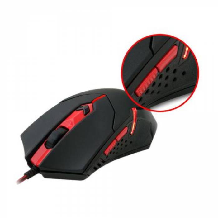 Kit Redragon - Tastatura, RGB LED, USB, Black + Mouse Optic, USB, Black + Casti Stereo, 3.5mm jack, Black-Red + Mouse Pad, Black-Red