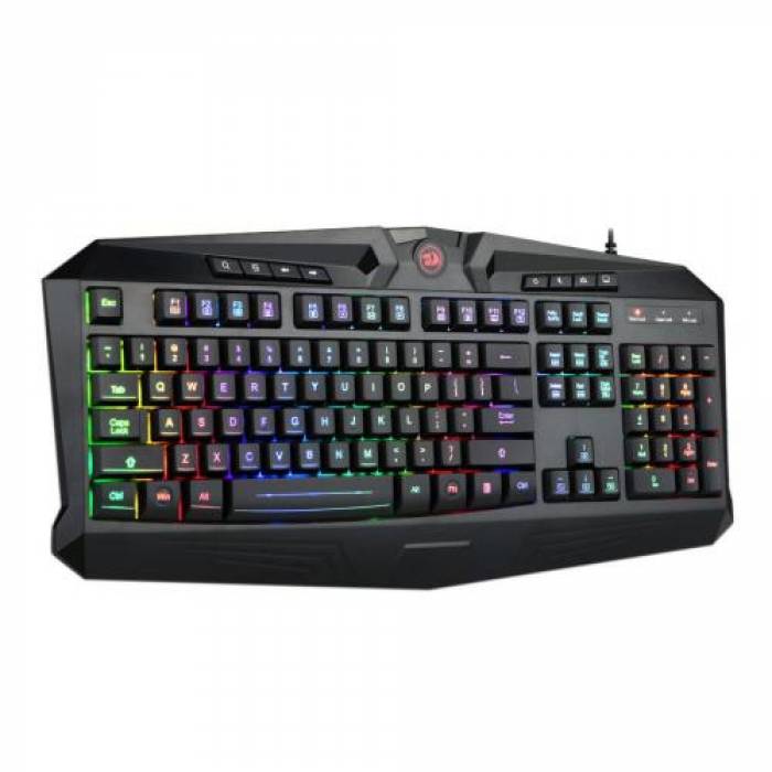 Kit Redragon - Tastatura, RGB LED, USB, Black + Mouse Optic, USB, Black + Casti Stereo, 3.5mm jack, Black-Red + Mouse Pad, Black-Red