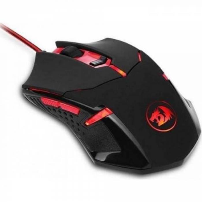 Kit Redragon - Tastatura Vajra, USB, Black-Red + Mouse Centrophorus Optic, USB, Black-Red