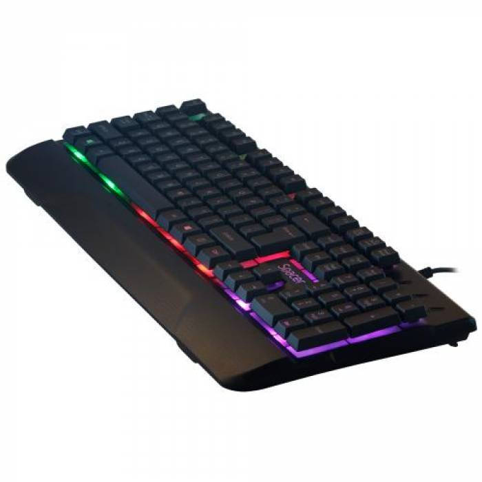 Kit Spacer SPGK-INVICTUS - Tastatura Invictus, RGB LED, USB, Black + Mouse Optic, RGB LED, USB, Black