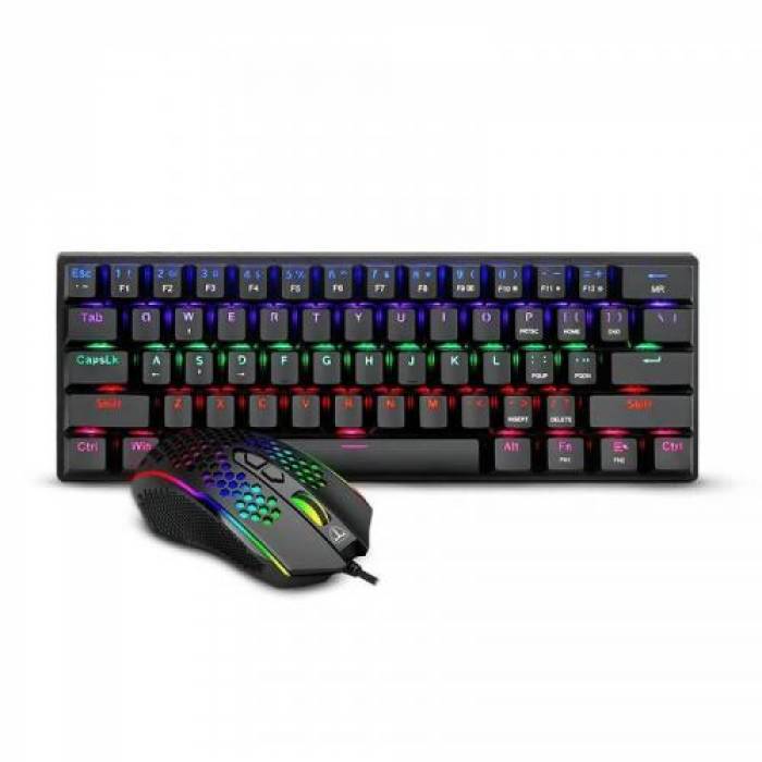 Kit T-Dagger Main Force - Tastatura, RGB LED, USB, Black + Mouse Optic, RGB LED, USB, Black