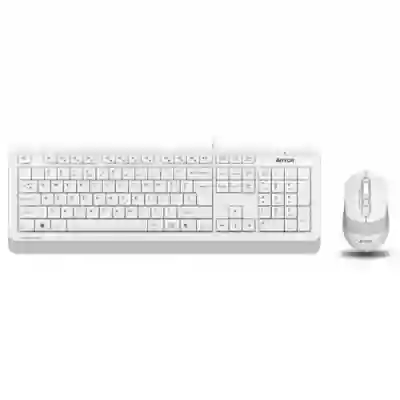 Kit Tastatura A4Tech Fstyler - Tastatura FM10, USB, White + Mouse Optic FK10, USB, White