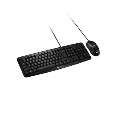 Kit Tastatura Canyon SET-1, USB, Black + Mouse Optic, USB, Black