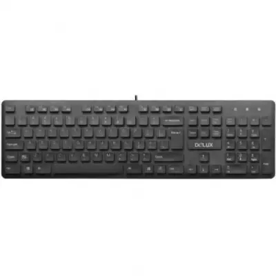 Kit Tastatura Delux KA150U, USB, Black + Mouse optic, USB, Black-Green