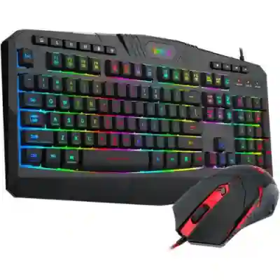 Kit Tastatura Redragon S101, USB, Black + Mouse Optic, USB, Black
