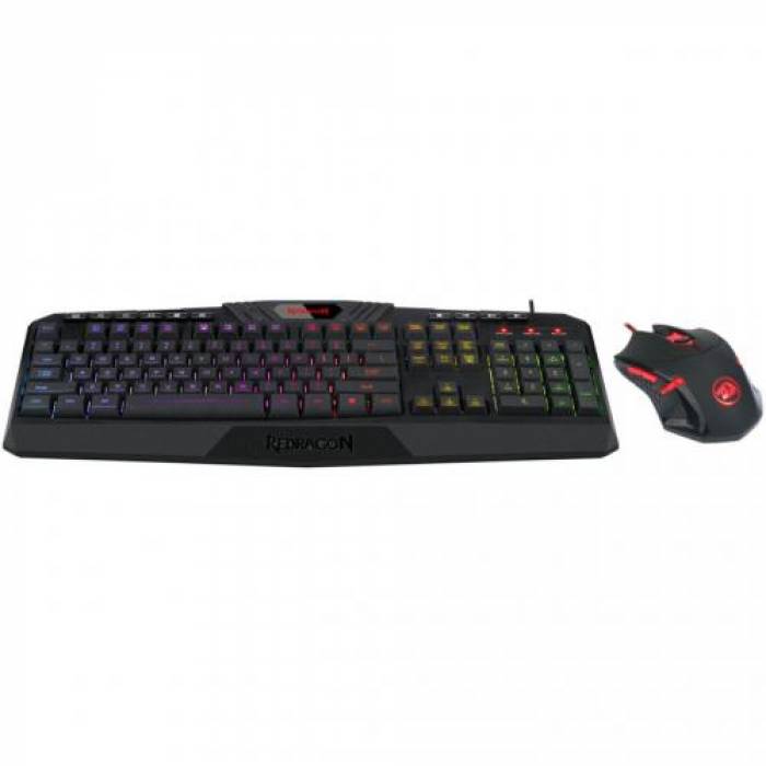 Kit Tastatura Redragon S101, USB, Black + Mouse Optic, USB, Black