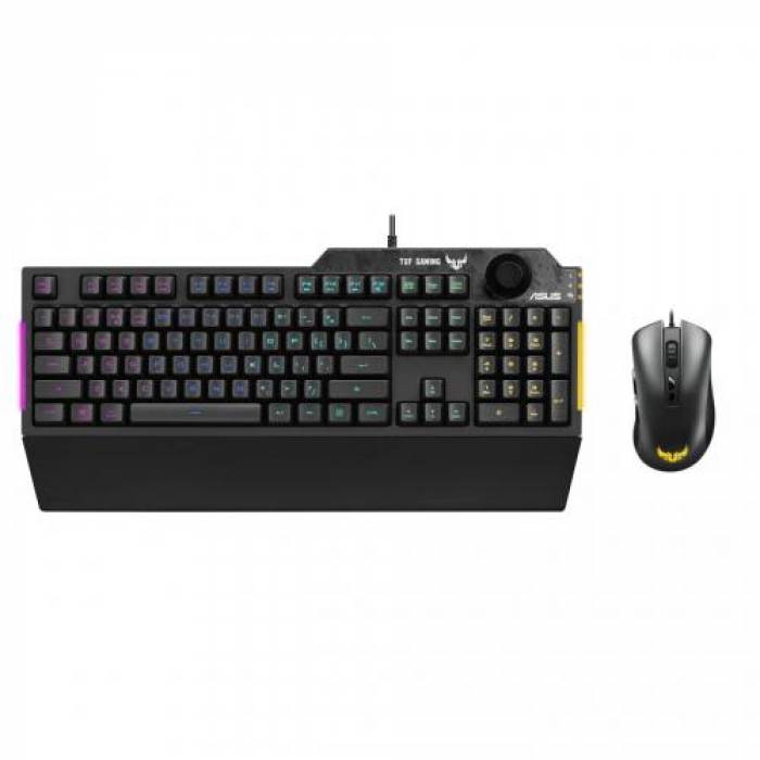 Kit Tastatura TUF K1 RGB LED, USB, Black + Mouse Optic TUF M3 RGB LED, USB, Black