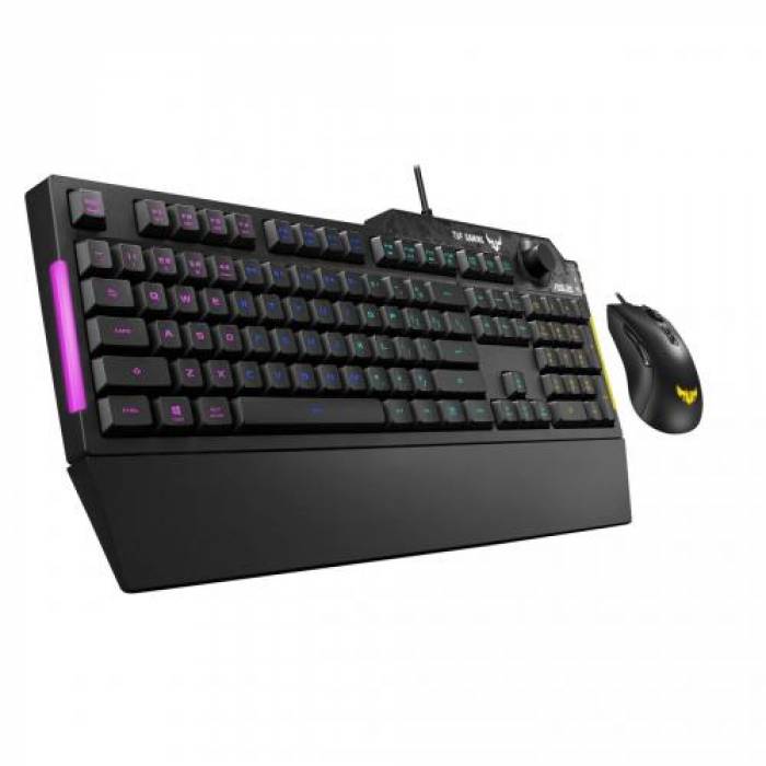 Kit Tastatura TUF K1 RGB LED, USB, Black + Mouse Optic TUF M3 RGB LED, USB, Black