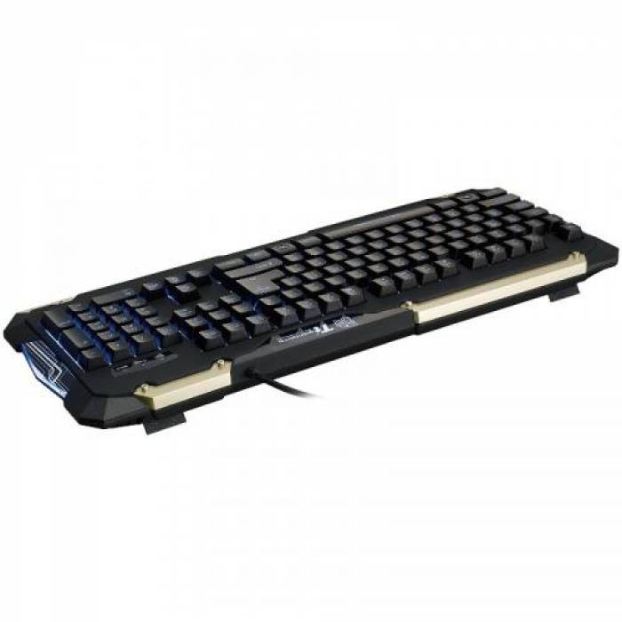 Kit Thermaltake eSPORTS Commander - Tastatura, Blue LED, USB, Black + Mouse Optic, USB, Black