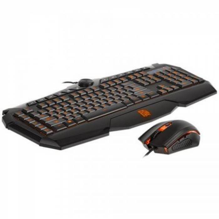 Kit Thermaltake Tt eSPORTS Challenger Prime - Tastatura RGB LED, USB, Black + Mouse Optic, USB, Black