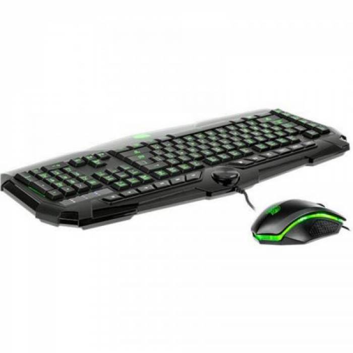 Kit Thermaltake Tt eSPORTS Challenger Prime - Tastatura RGB LED, USB, Black + Mouse Optic, USB, Black