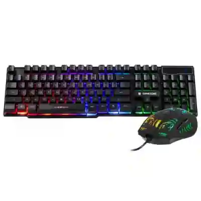 Kit Tracer GameZone Stir - Tastatura RGB LED, USB, Black + Mouse Optic RGB LED, USB, Black