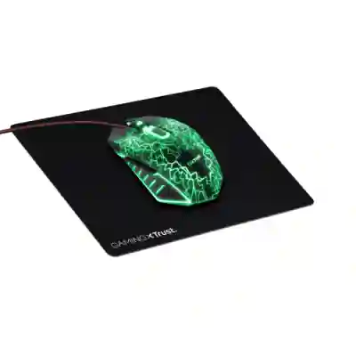 Kit Trust GXT 783X Izza - Mouse Optic, RGB LED, USB, Black + Mousepad, Black