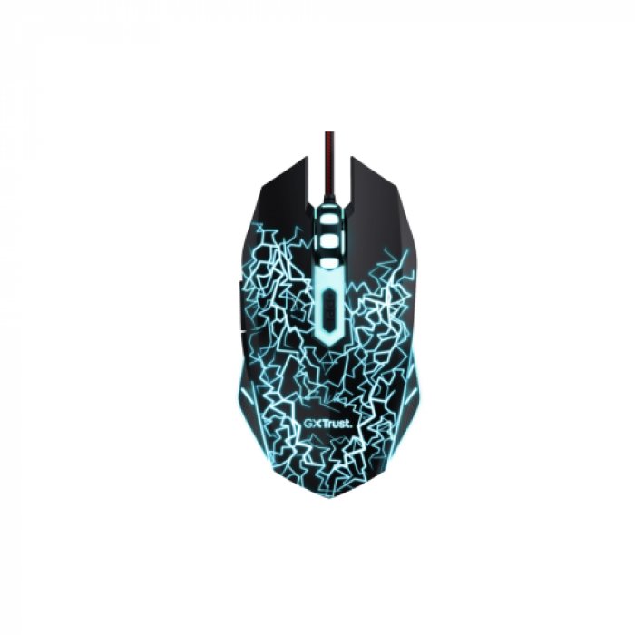 Kit Trust GXT 783X Izza - Mouse Optic, RGB LED, USB, Black + Mousepad, Black