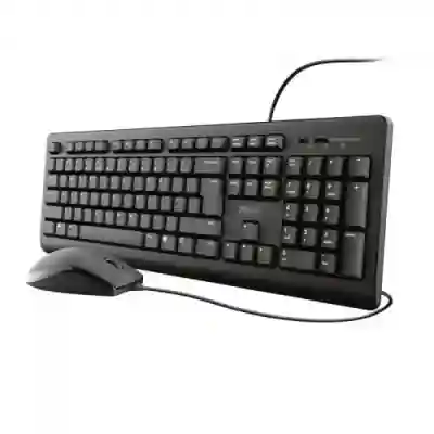 Kit Trust Primo 23970 -  Tastatura, USB, Black + Mouse Optic, USB, Black