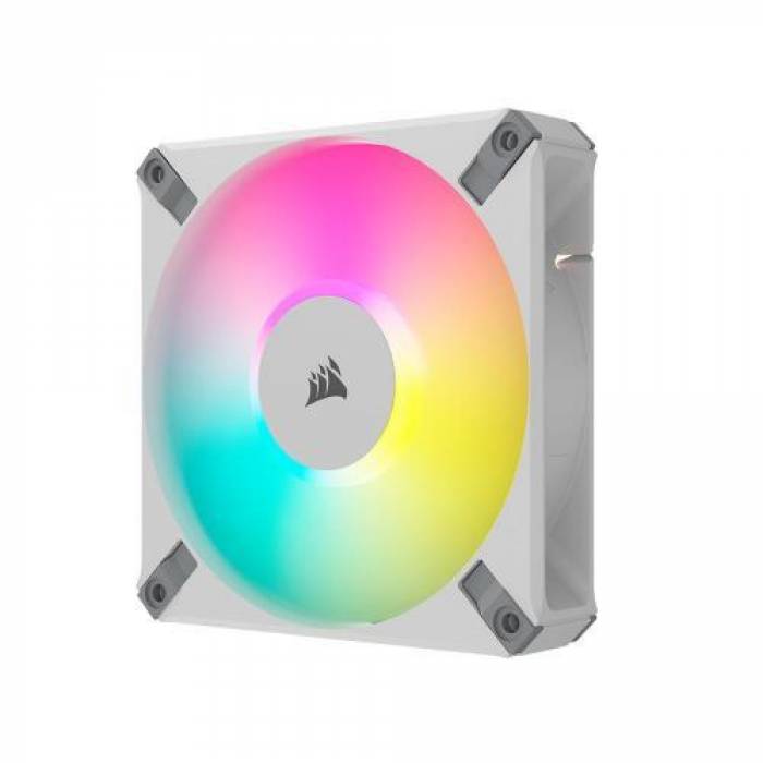 Kit Ventilatoare Corsair iCUE AF120 RGB ELITE White, RGB LED, 120mm, 3 bucati