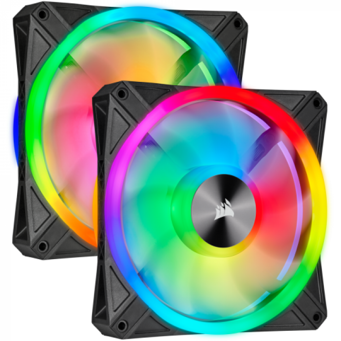 Kit Ventilatoare Corsair iCUE QL140 RGB, 140mm, 2 bucati