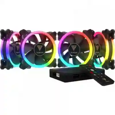 Kit Ventilatoare Gamdias Aeolus M1 1204R RGB LED, 120mm, 4 bucati