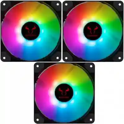 Kit Ventilatoare Riotoro Quiet Storm RGB, 120mm, 3 bucati