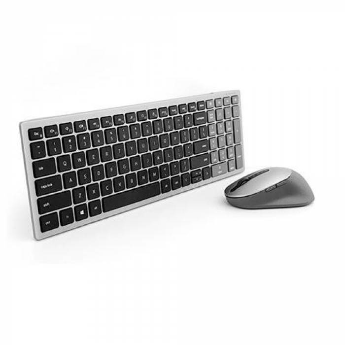 Kit Wireless Dell KM7120W, Tastatura, USB, Black-Grey + Mouse Optic, USB, Black-Grey