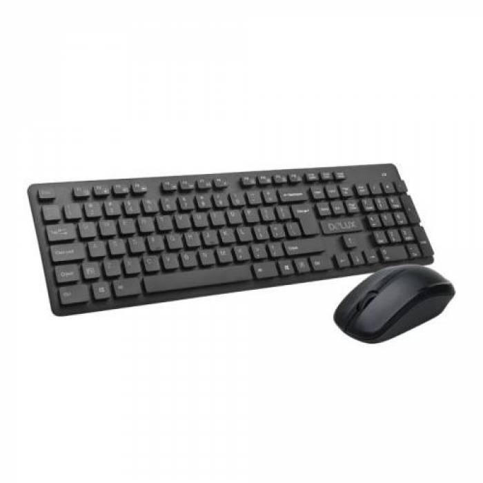 Kit Wireless Delux KA150G - Tastatura, USB, Black + Mouse Optic KA150G, USB, Black