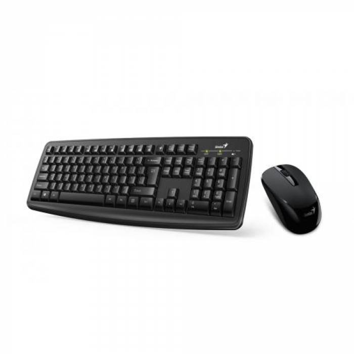 Kit Wireless Genius Smart KM-8100 - Tastatura, USB, Black + Mouse Optic, USB, Black