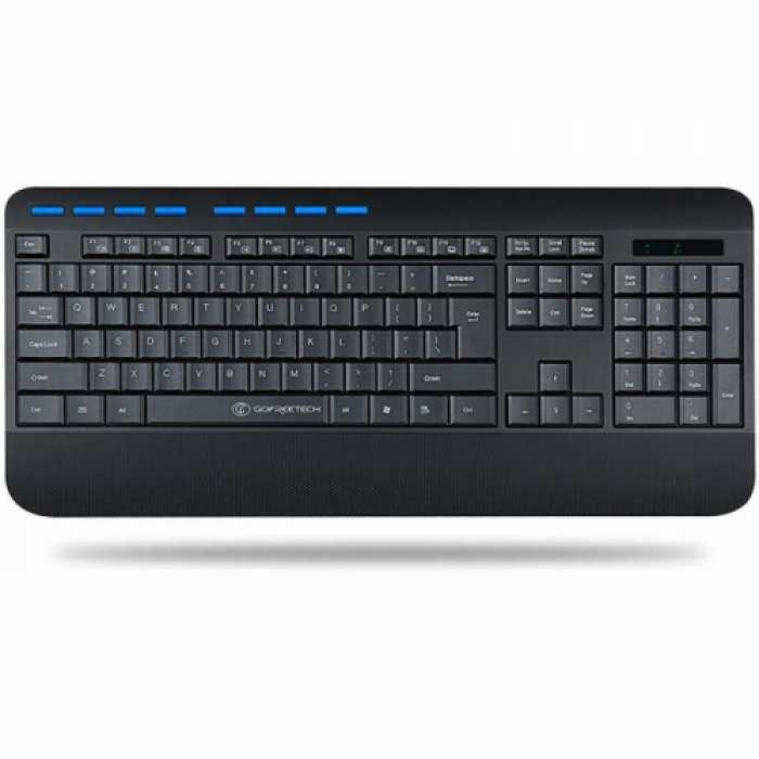 Kit wireless Gofreetech GFT-S001 - Tastatura, USB, Black + Mouse optic, USB, Black